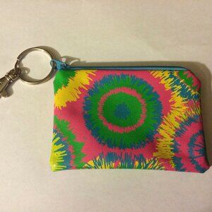 1980s Vinyl Tie-Die Coin Purse w/Key Chain Clasp